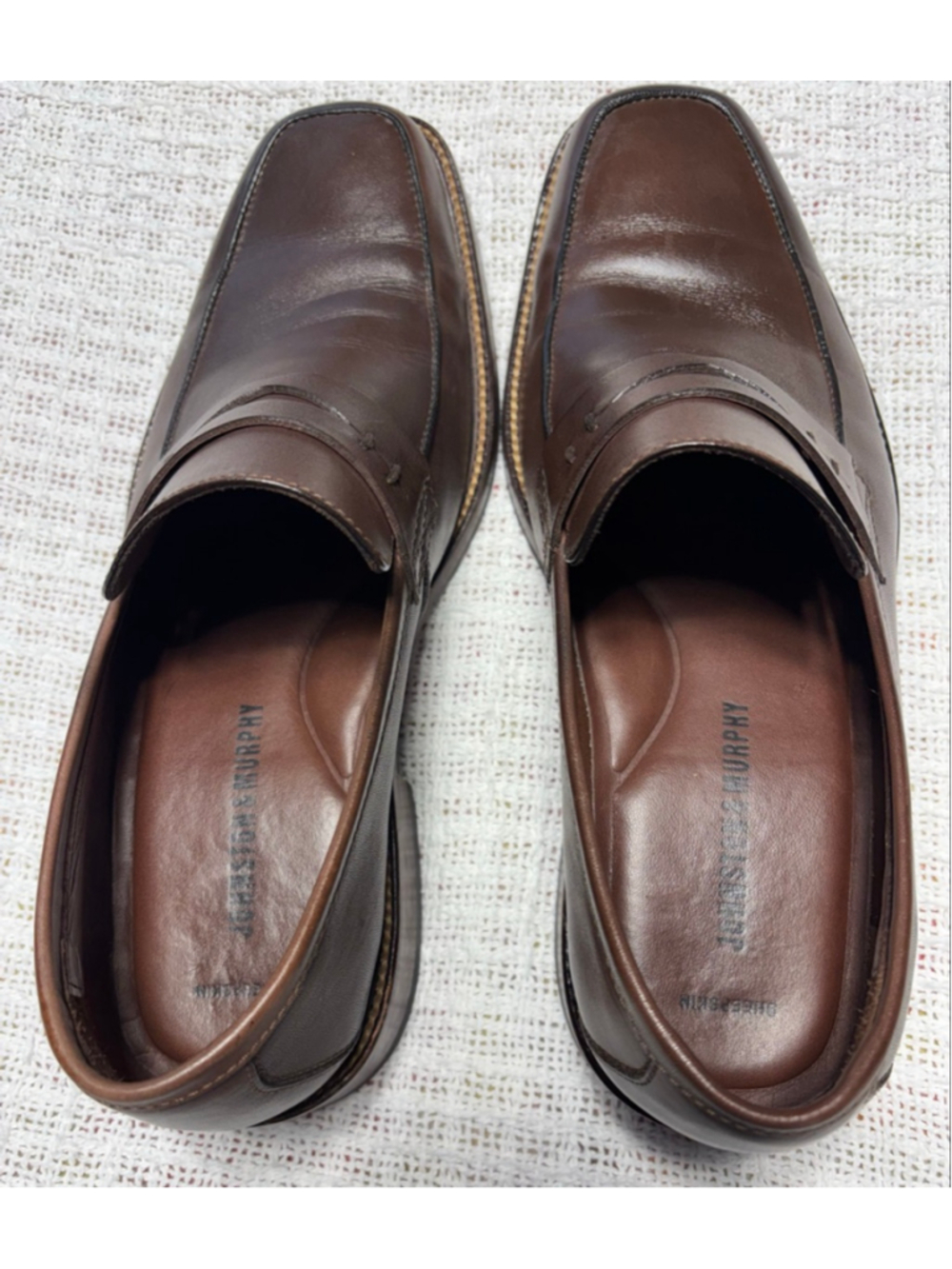 Johnston & Murphy Men's Ainsworth Square Toe Calfskin Penny Loafer SZ 9M GUC - Picture 2 of 11